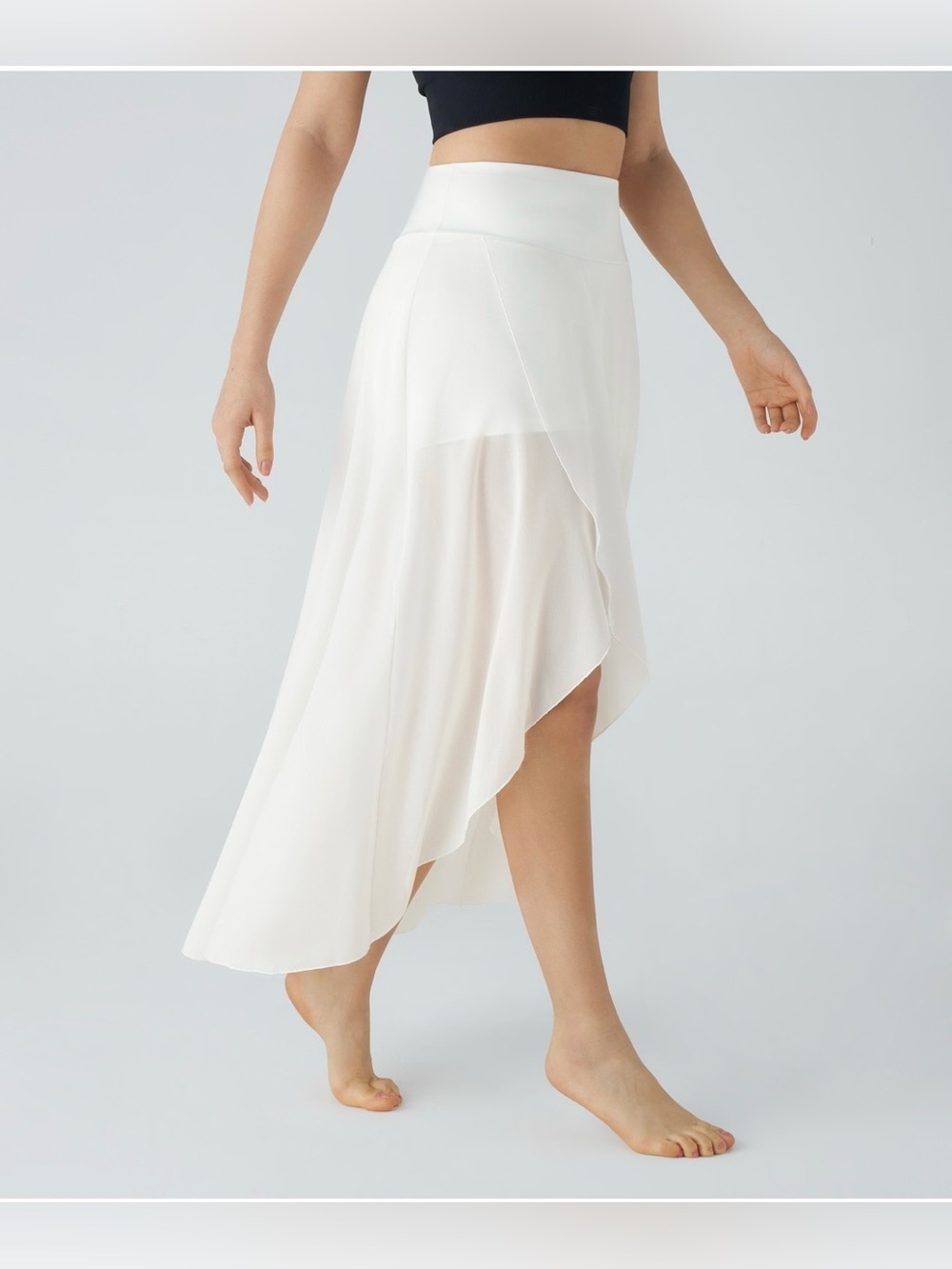 NEW HALARA White Asymmetrical Wrap Skirt SIZE S